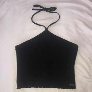 NWOT Hollister Tie Neck Black Halter Top